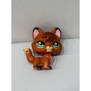 Littlest Pet Shop LPS Red Fox #807 Starburst Green Eyes